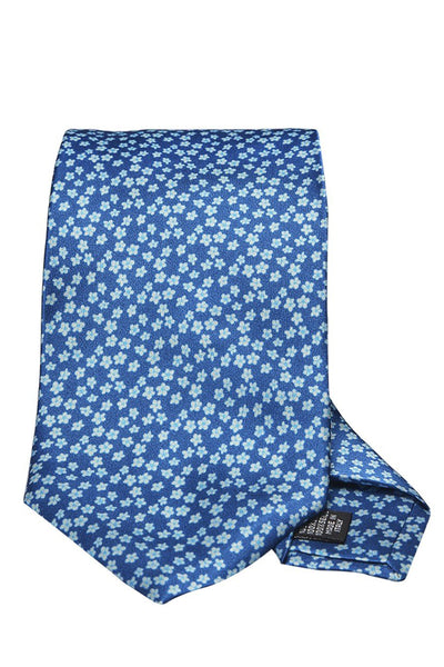 9-Fold Tie with Light Blue Floral Print