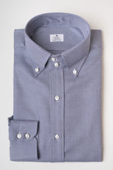 BLUE/WHITE ZIG ZAG SHIRT WITH BUTTON DOWN COLLAR