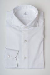 La camicia Oriali Firenze uomo spigata bianco twill vista dall'alto